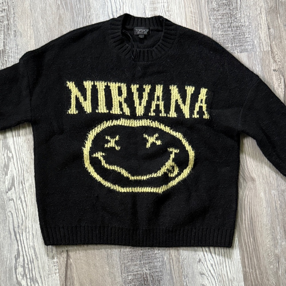Topshop Black and Gold Nirvana Sweater